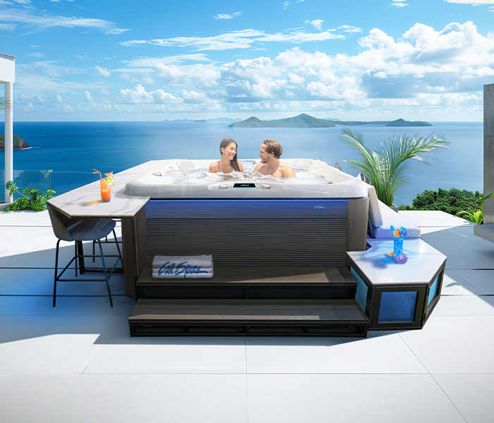 Calspas hot tub being used in a family setting - La Habra